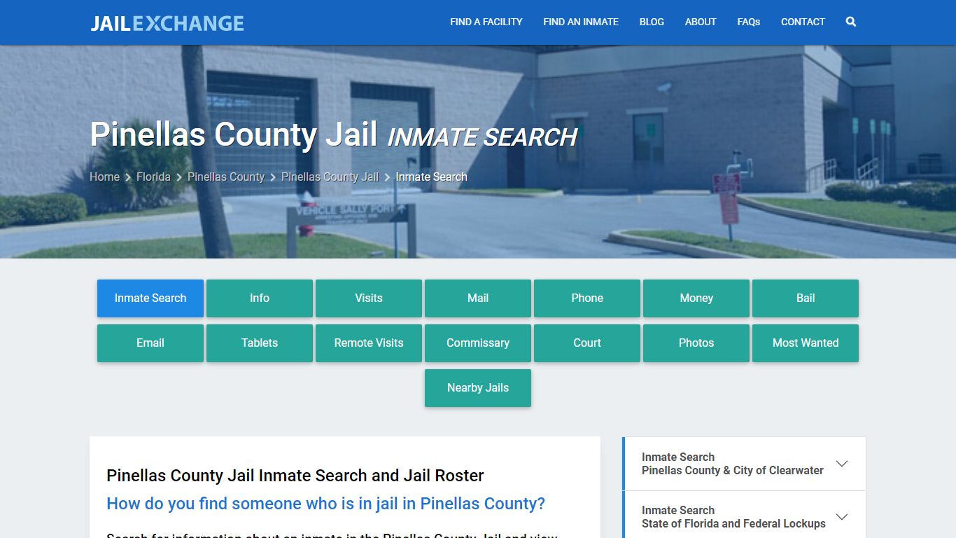 Inmate Search: Roster & Mugshots - Pinellas County Jail, FL - Jail Exchange